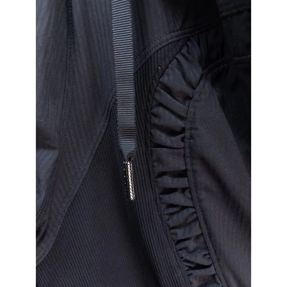 Lululemon Reversible Dance Studio Jacket Black Gray Size 8 Hooded Zip